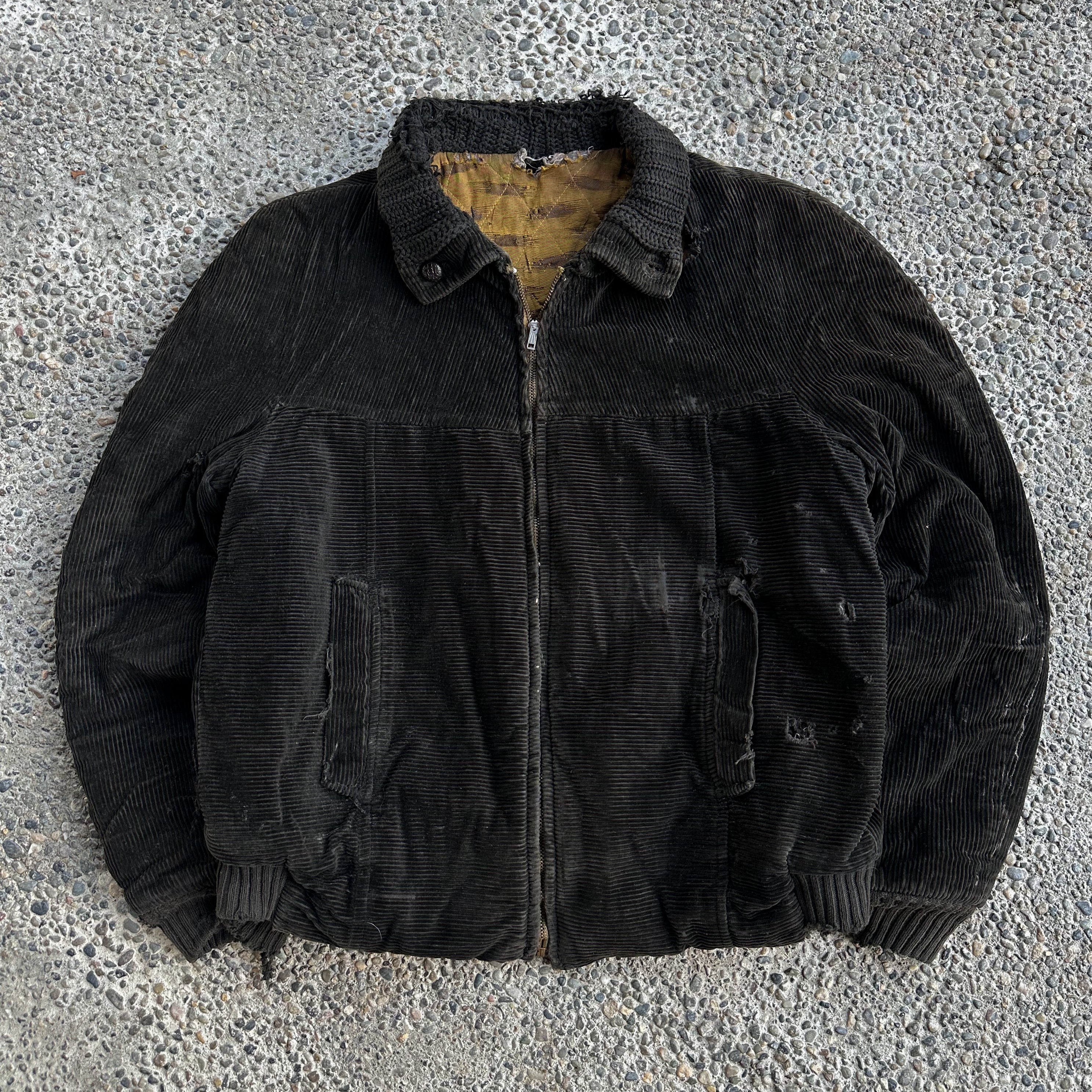 1950's distressed black corduroy jacket – Arachnid Vintage
