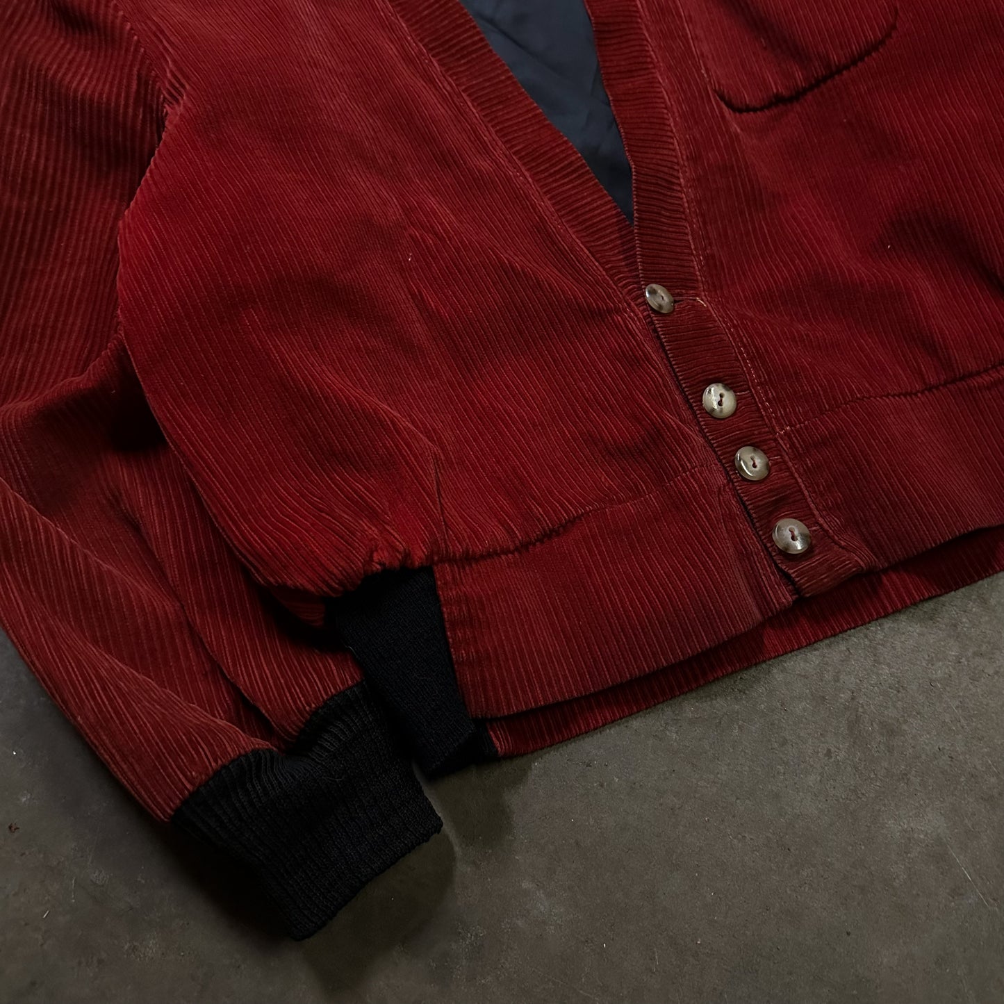 1960’s red corduroy cardigan jacket