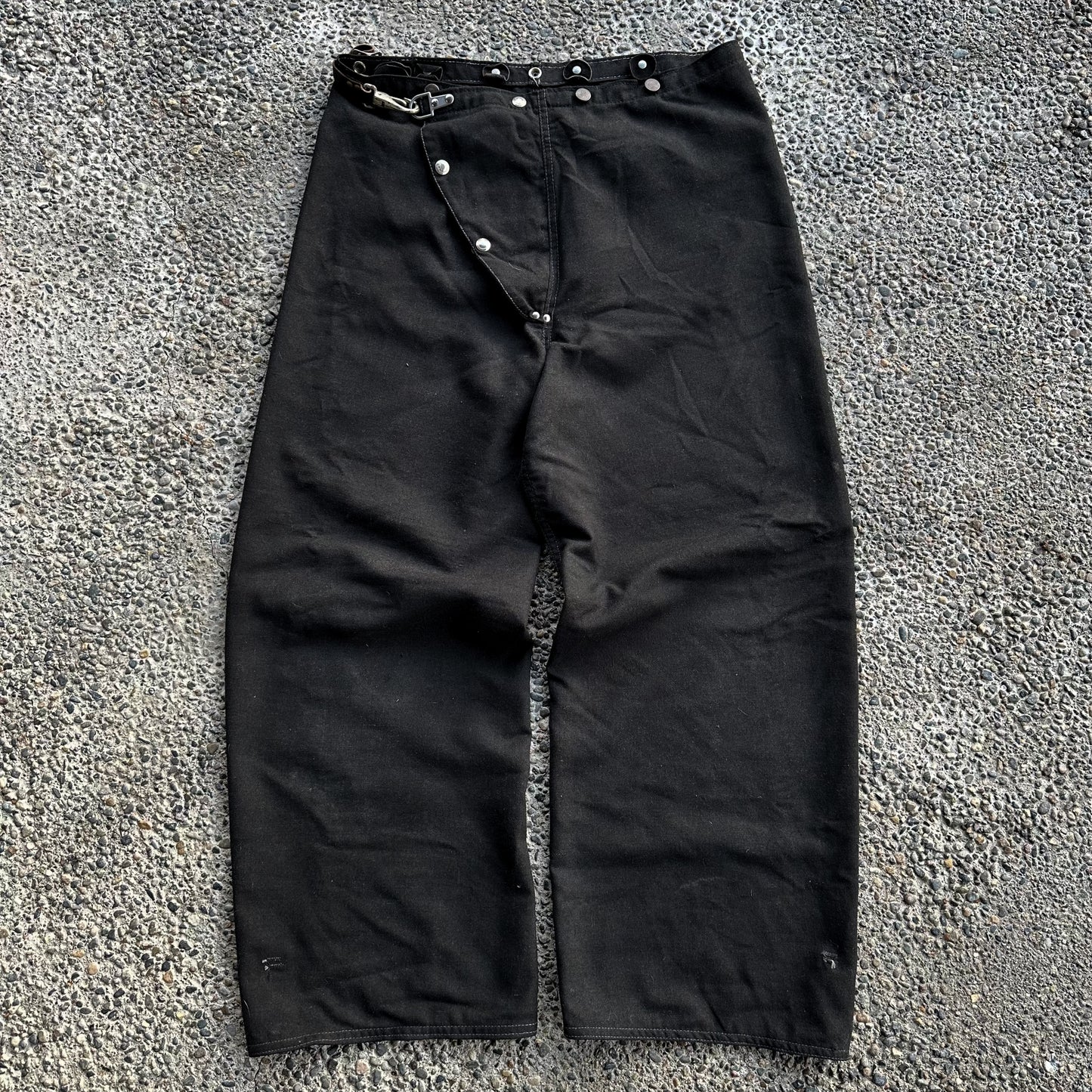 1960’s black cotton fireman turnout pants