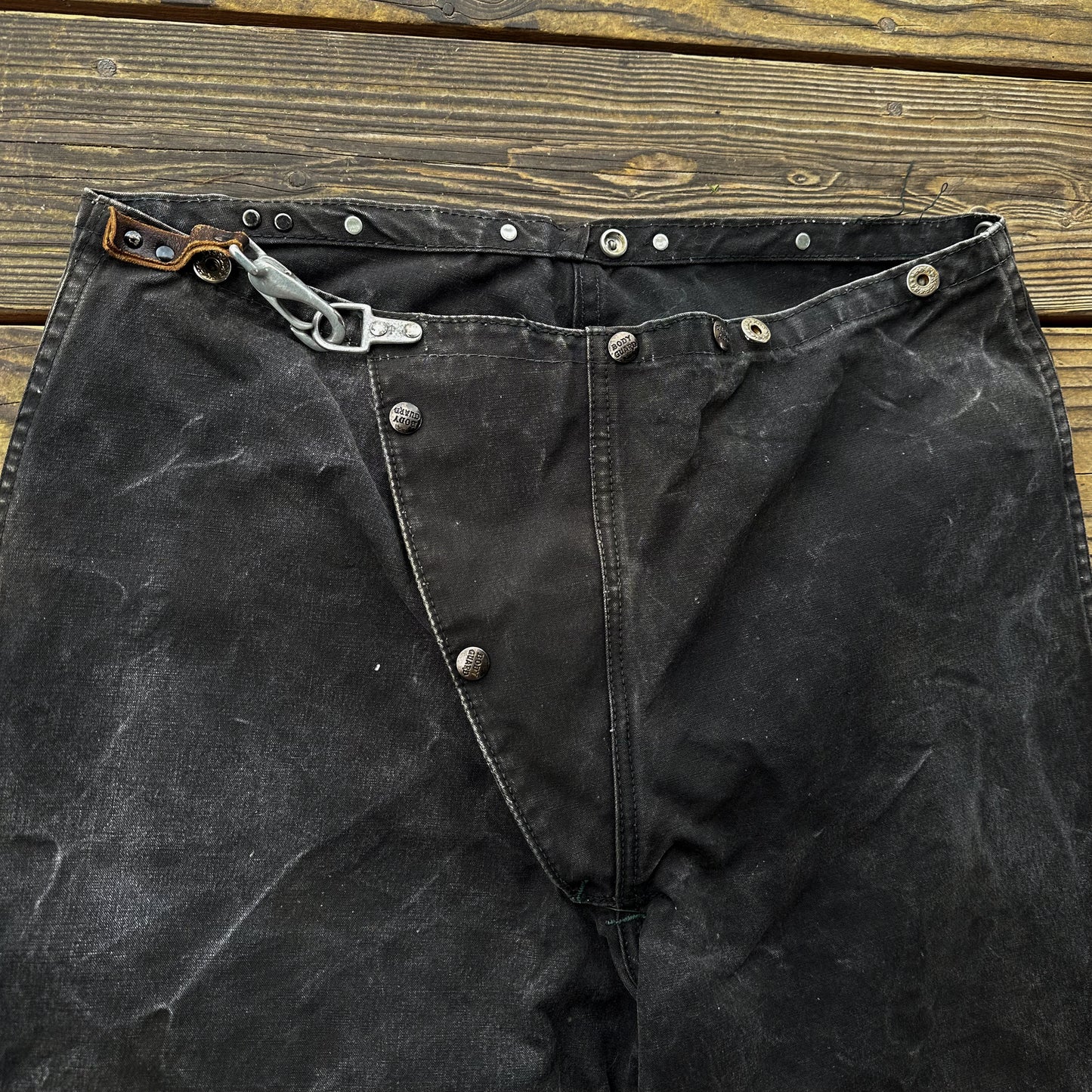 40’s/50’s black canvas fireman’s pants