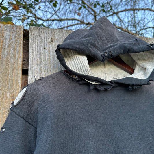 Reproduction faded black thermal hoodie