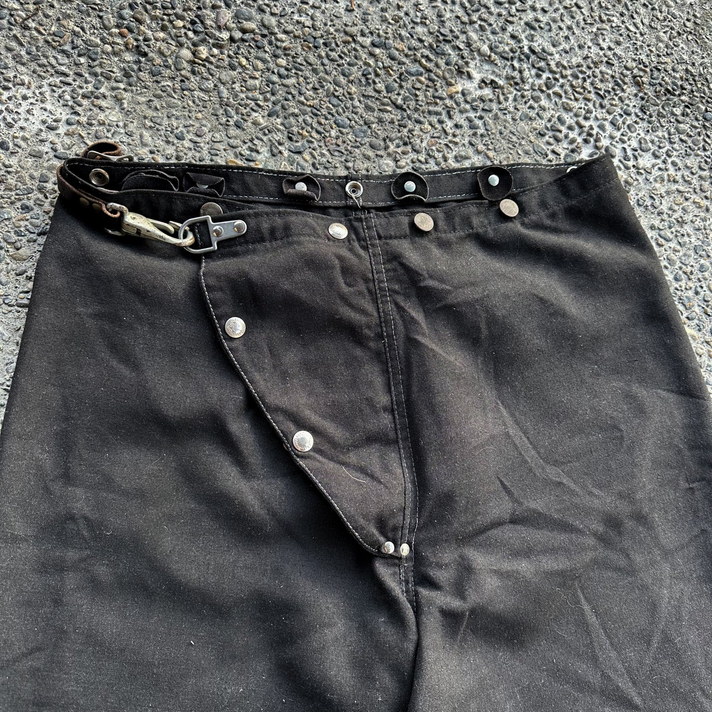 1960’s black cotton fireman turnout pants