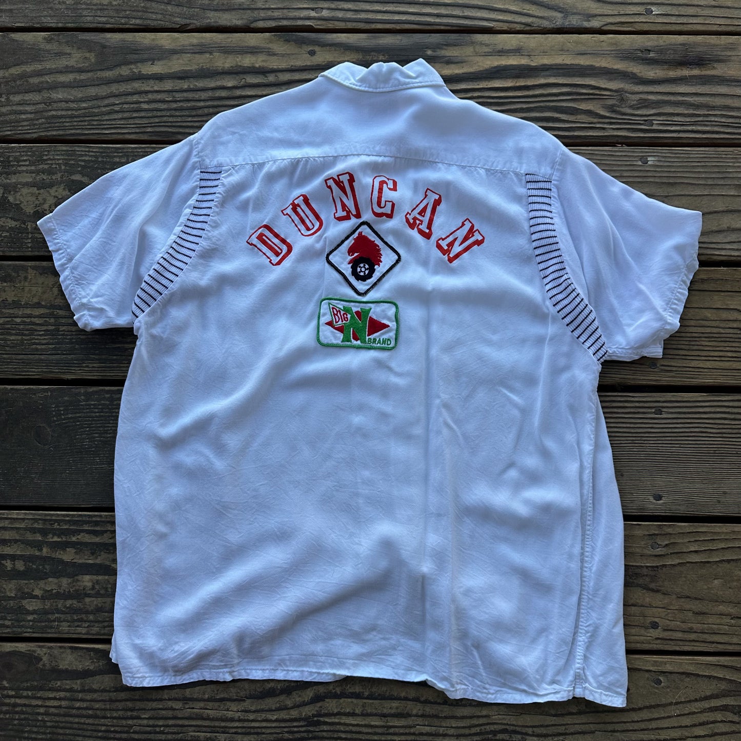1950’s white rayon bowling shirt
