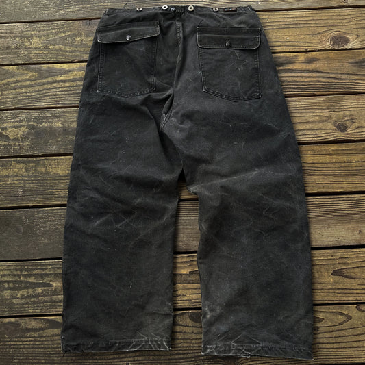 40’s/50’s black canvas fireman’s pants