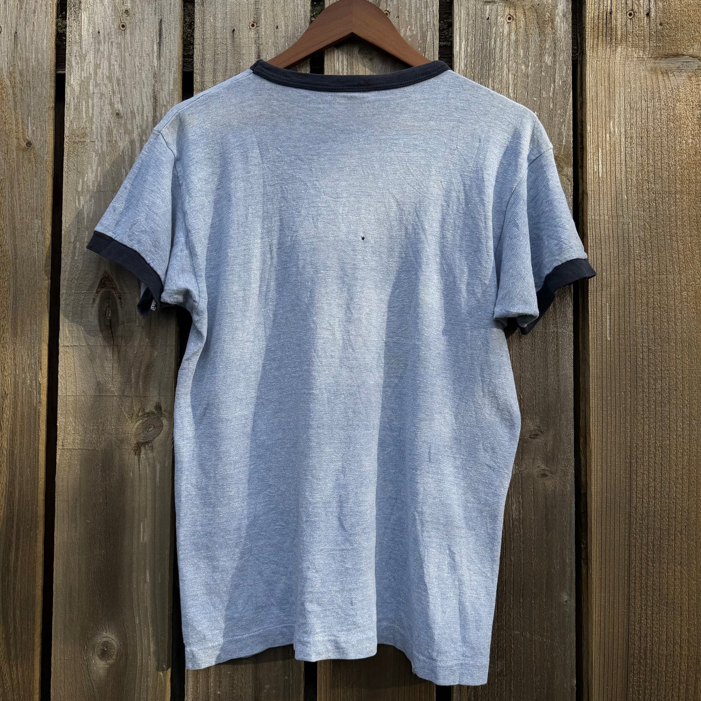 1970’s champion blue bar York barbell tee