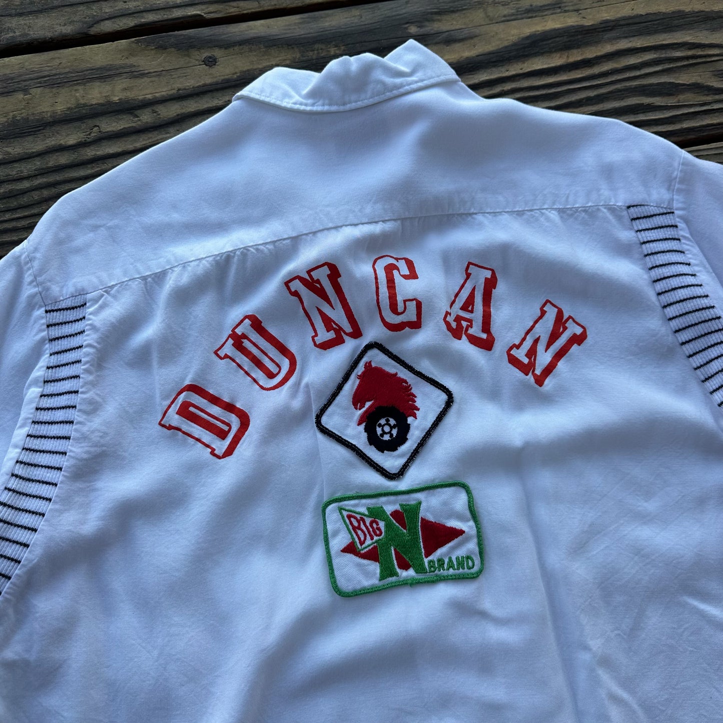 1950’s white rayon bowling shirt