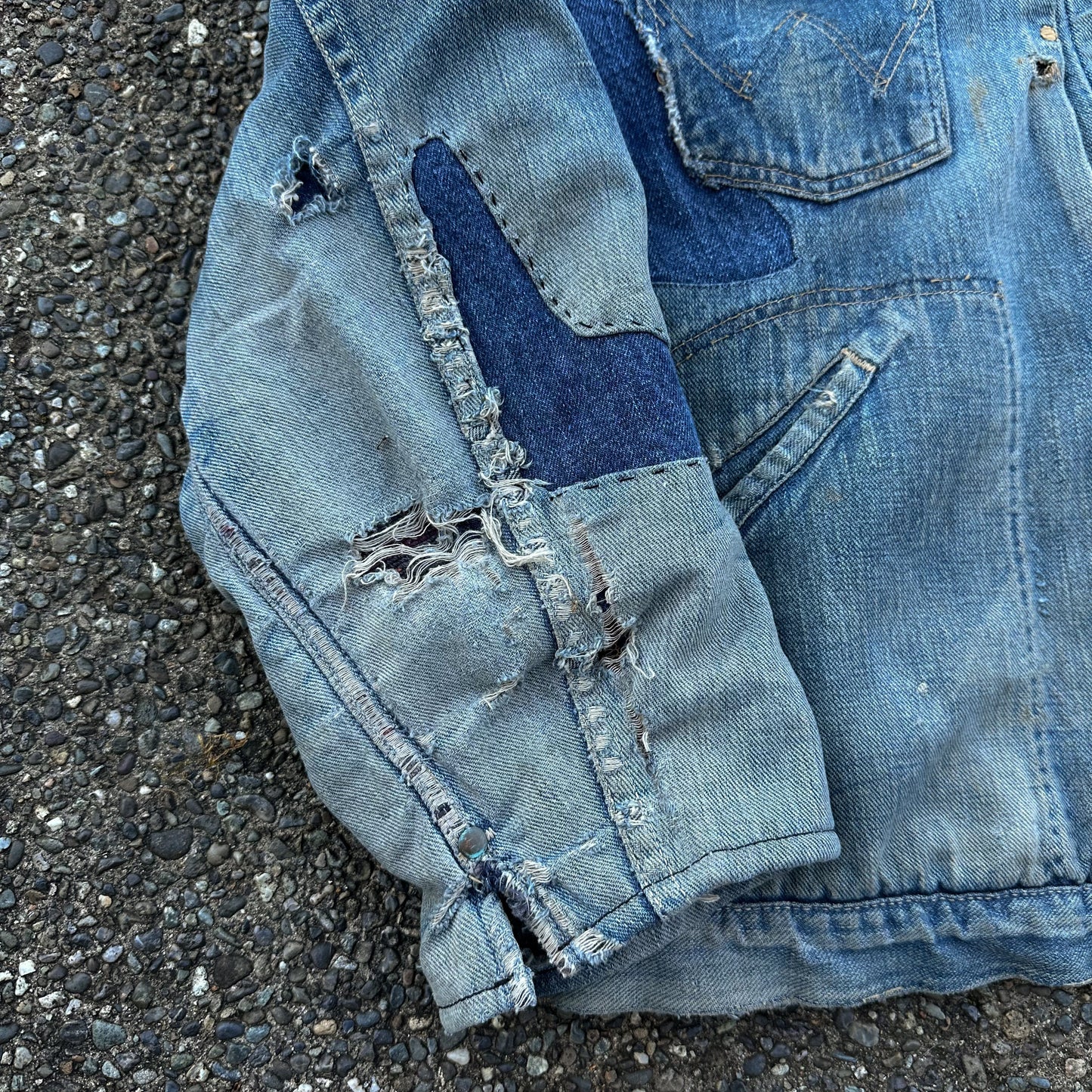 1960’s wrangler blue bell repaired denim jacket