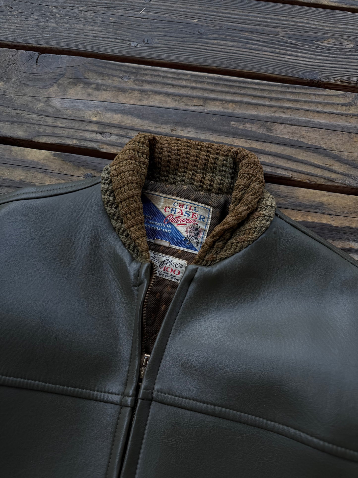 1960’s green vinyl leather clicker jacket