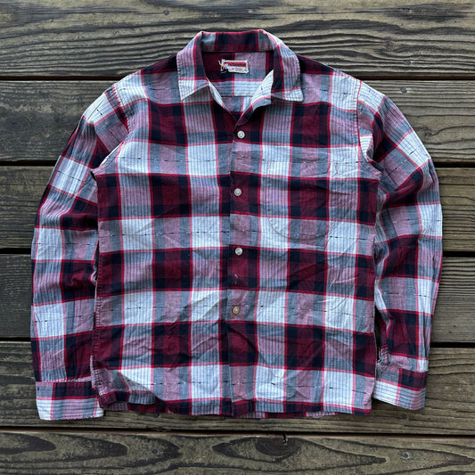 1950’s plaid loop collar shirt