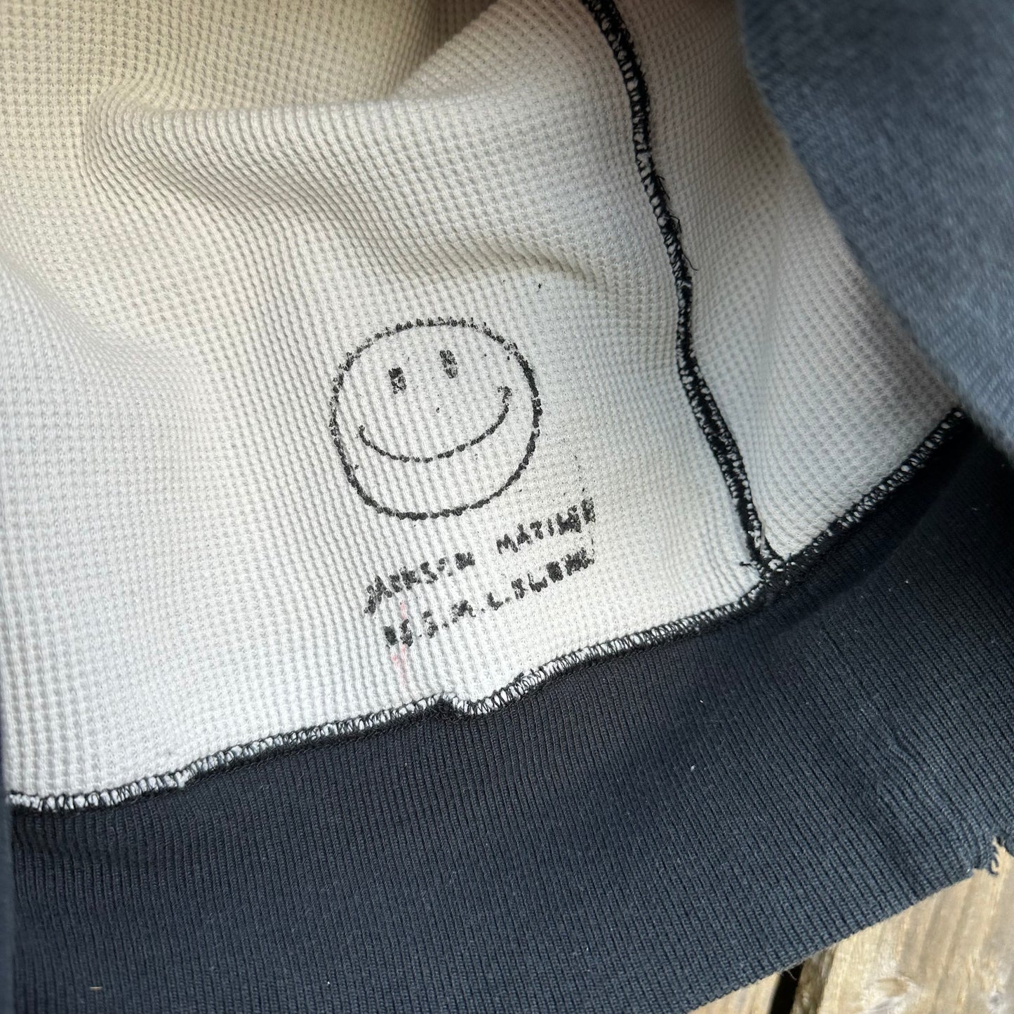 Reproduction faded black thermal hoodie