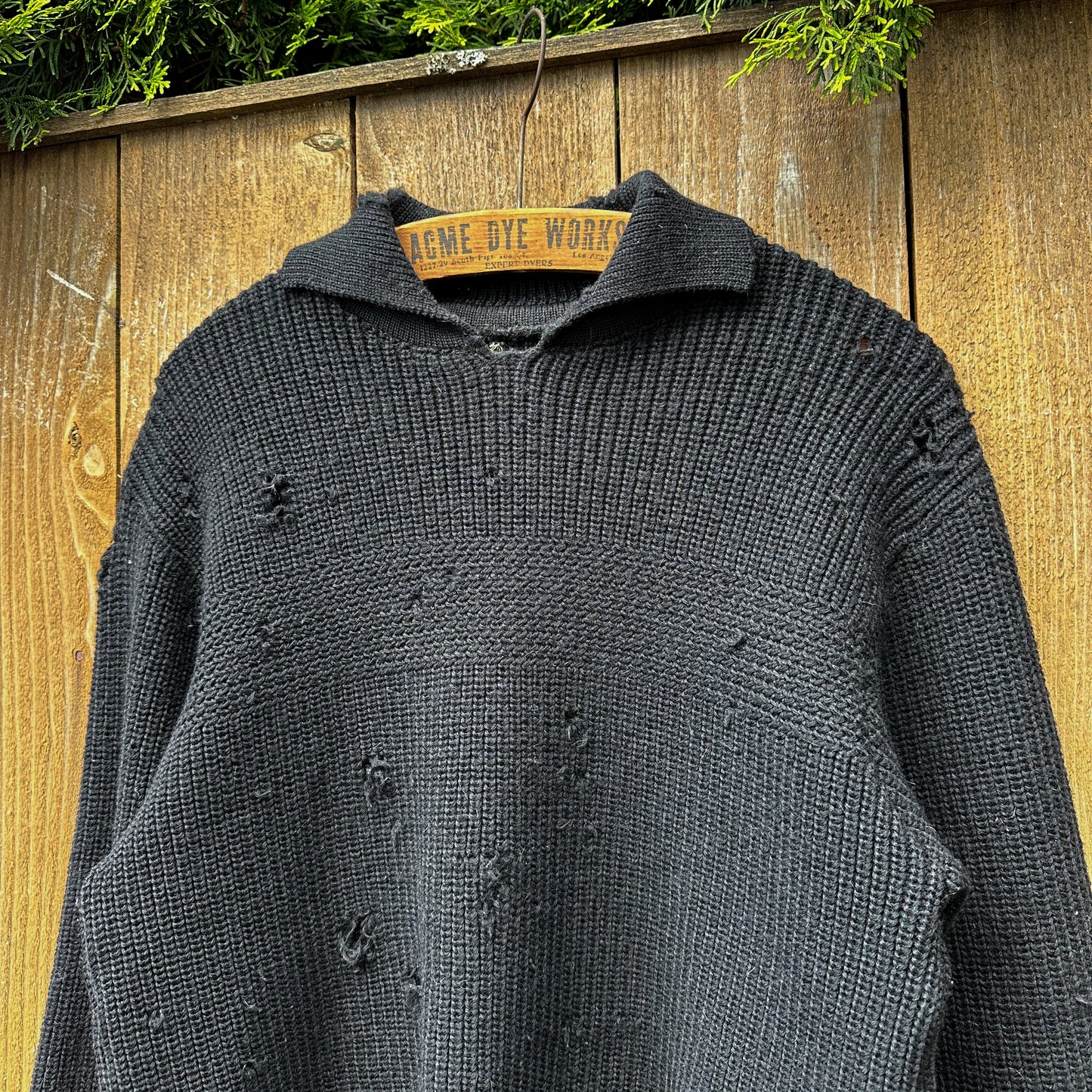 1940’s black distressed sweater