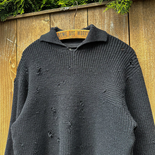 1940’s black distressed sweater