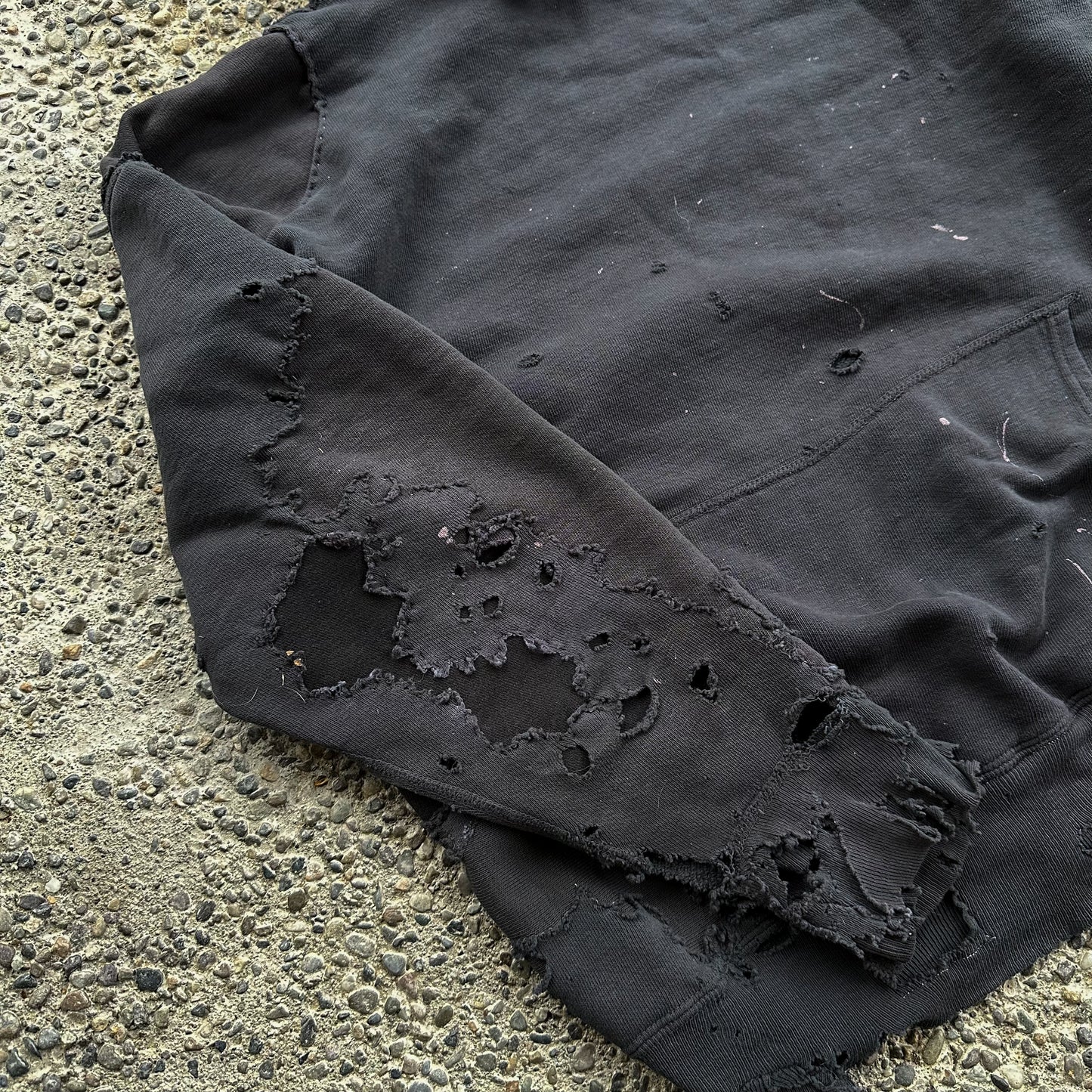 Heavily repaired 1950’s overdyed black hoodie