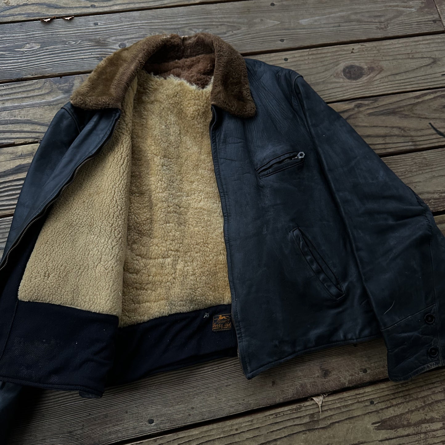 1940’s horsehide and shearling leather jacket