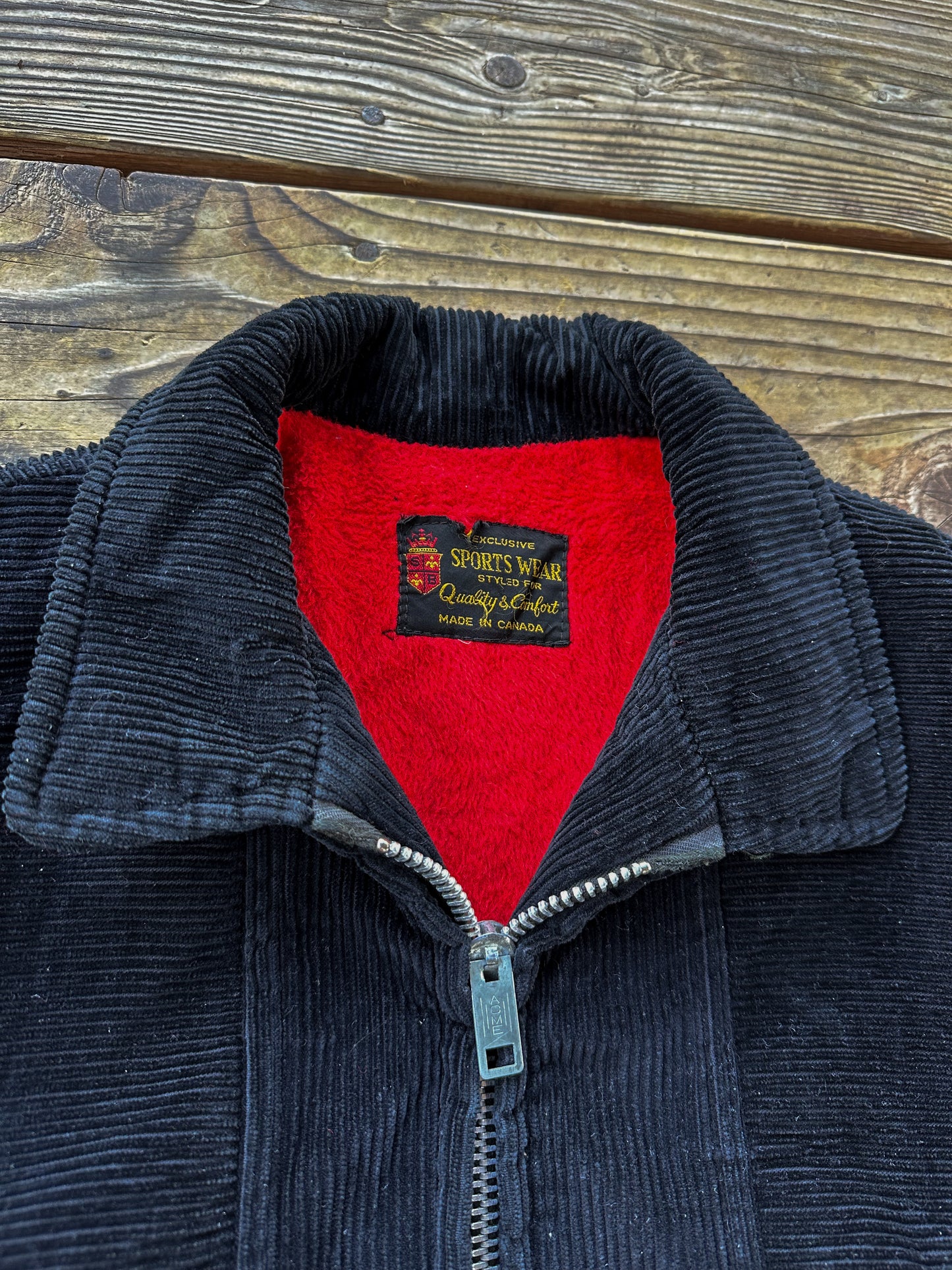 1960s black corduroy jacket