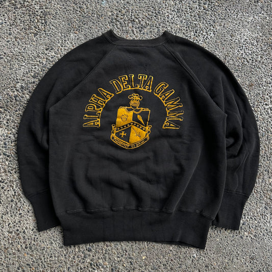 1950’s black flock print frat sweatshirt