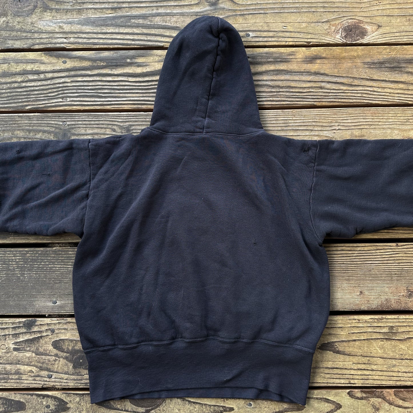 1950s black thermal lined cotton hoodie