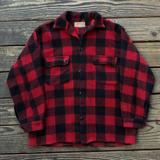 1950s buffalo plaid wool shirt