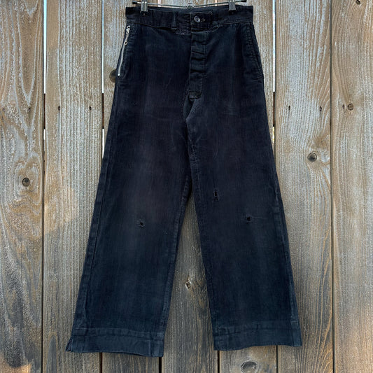 1930’s black over-dyed corduroy pants