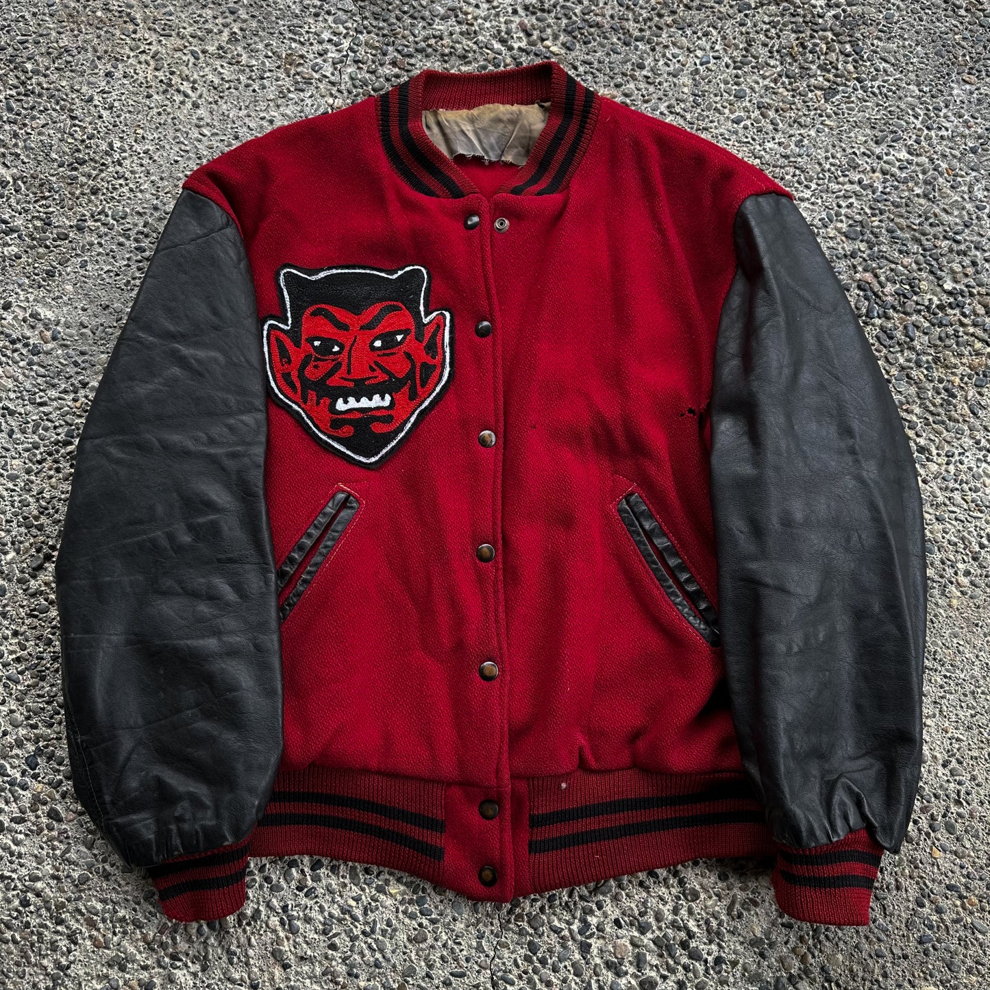 50’s/60’s varsity jacket with custom chainstitch Devil