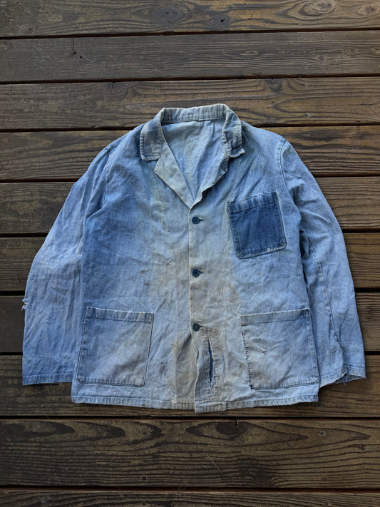 1960’s/70’s faded French denim chore coat