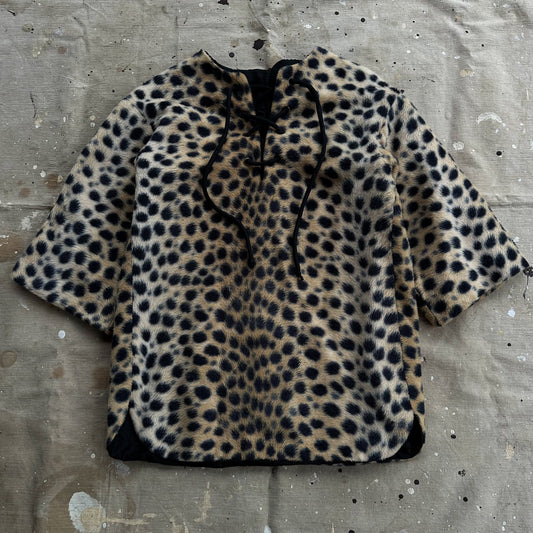 1960’s faux leopard fur tunic shirt