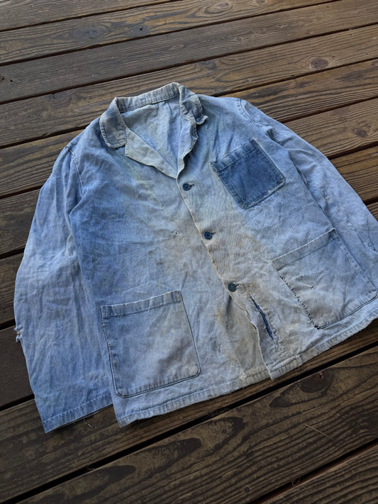 1960’s/70’s faded French denim chore coat