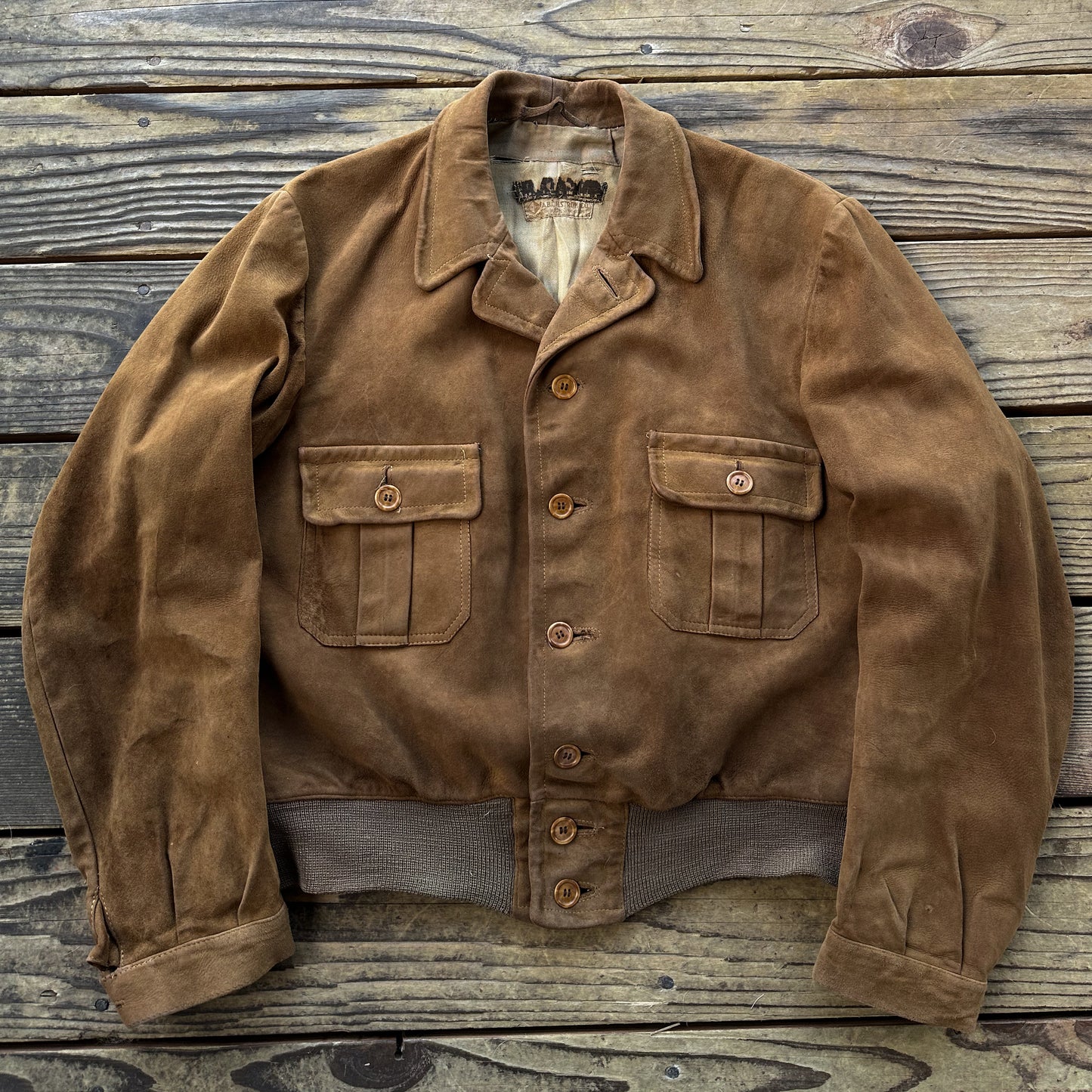 1930’s/40’s a-1 style suede leather jacket