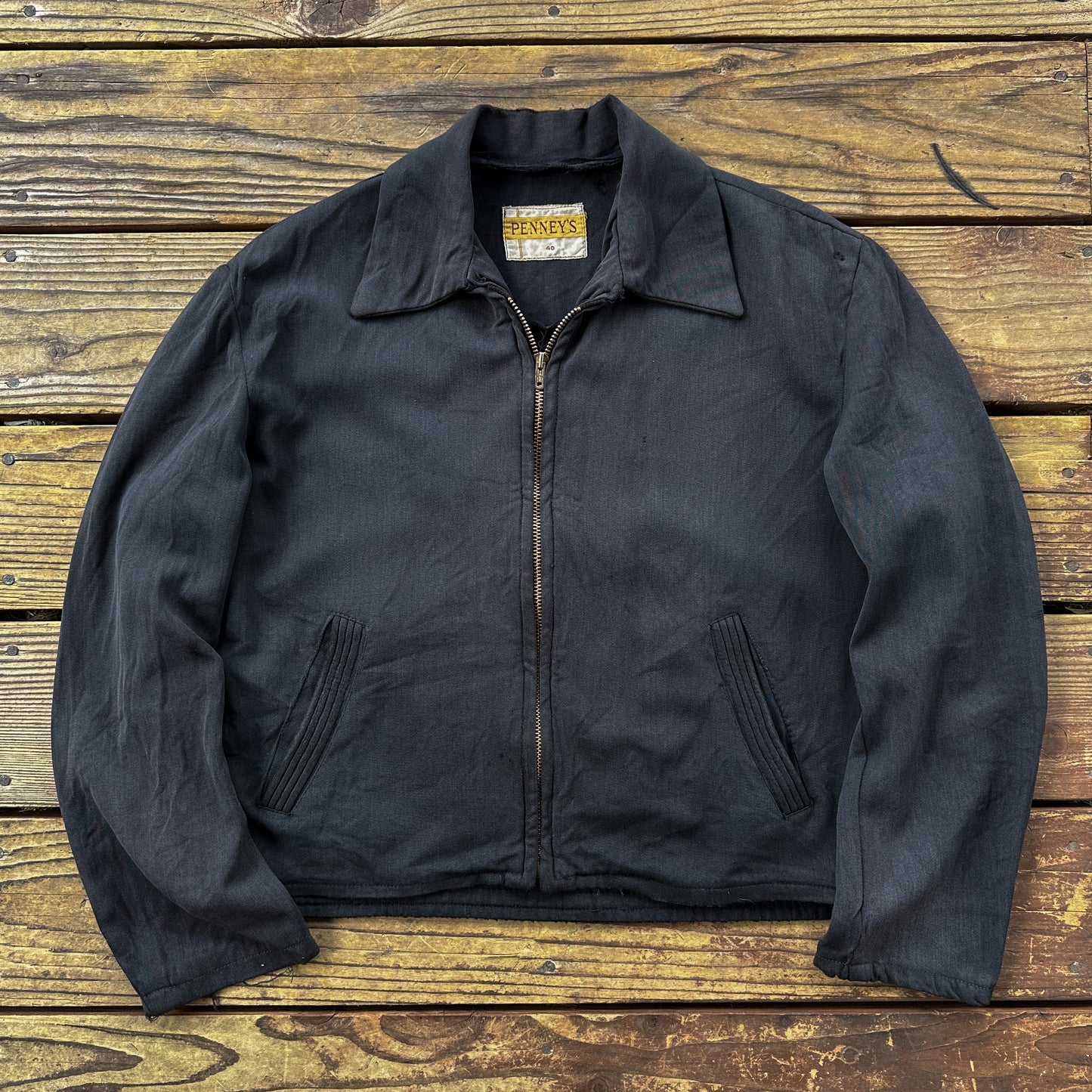 1950’s black overdyed and faded gabardine jacket