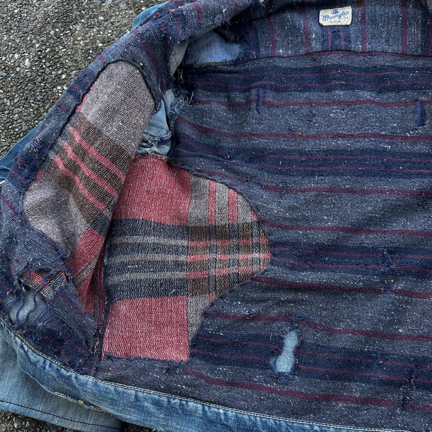 1960’s wrangler blue bell repaired denim jacket