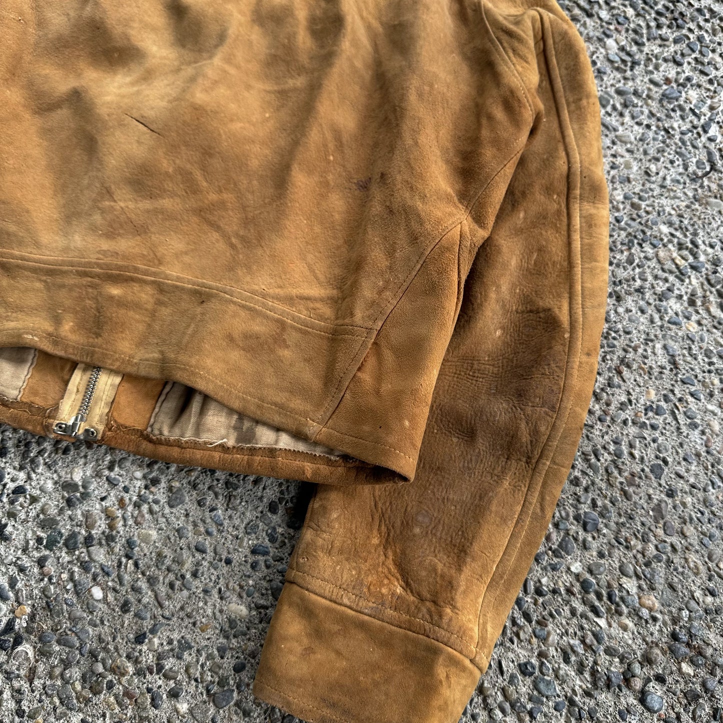 1930’s cropped style suede leather jacket