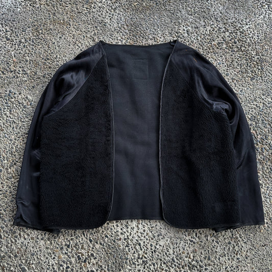 1960’s/70’s black acrylic pile fuzzy liner jacket