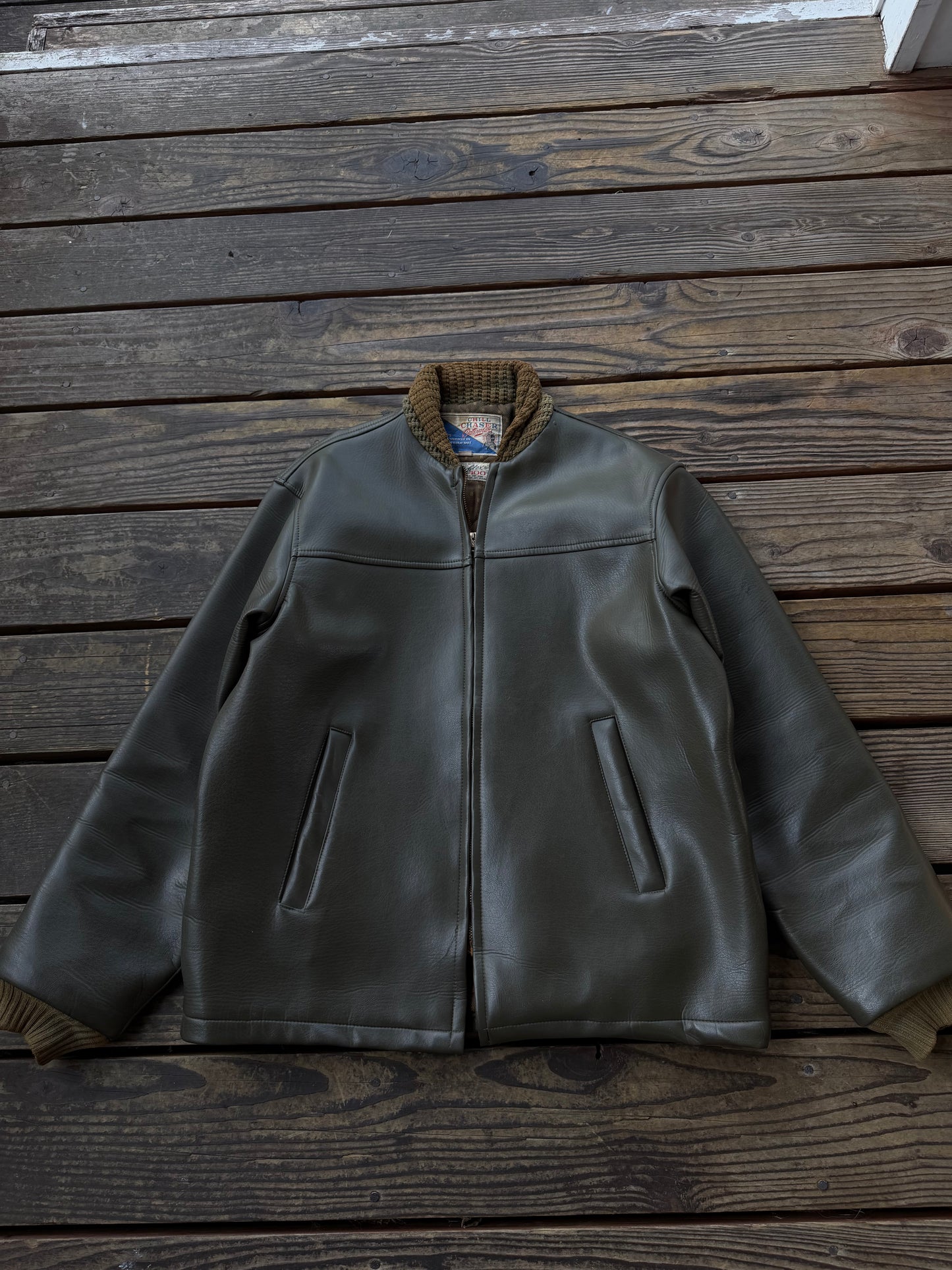 1960’s green vinyl leather clicker jacket