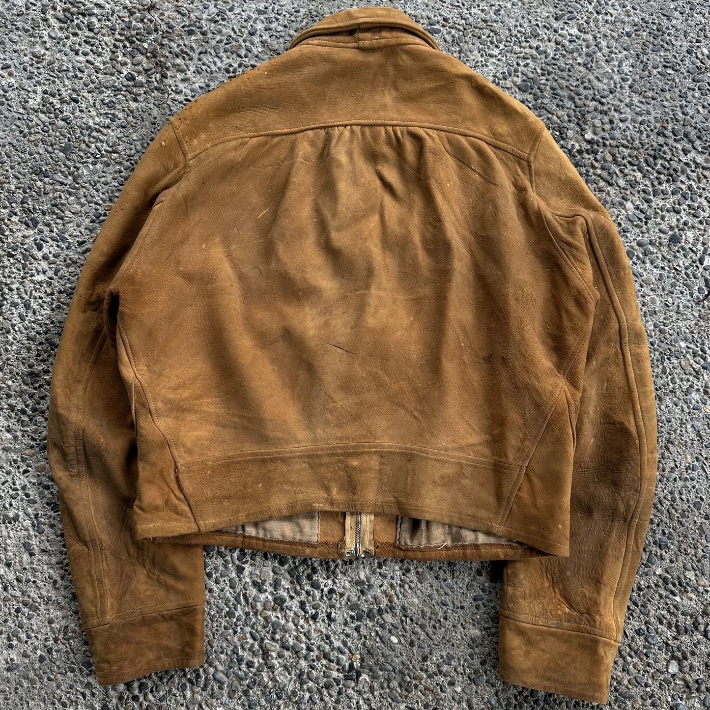 1930’s cropped style suede leather jacket