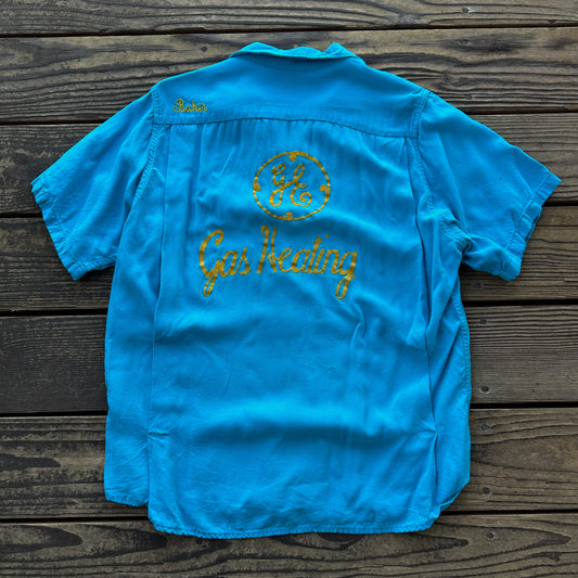 1950’s blue rayon bowling shirt