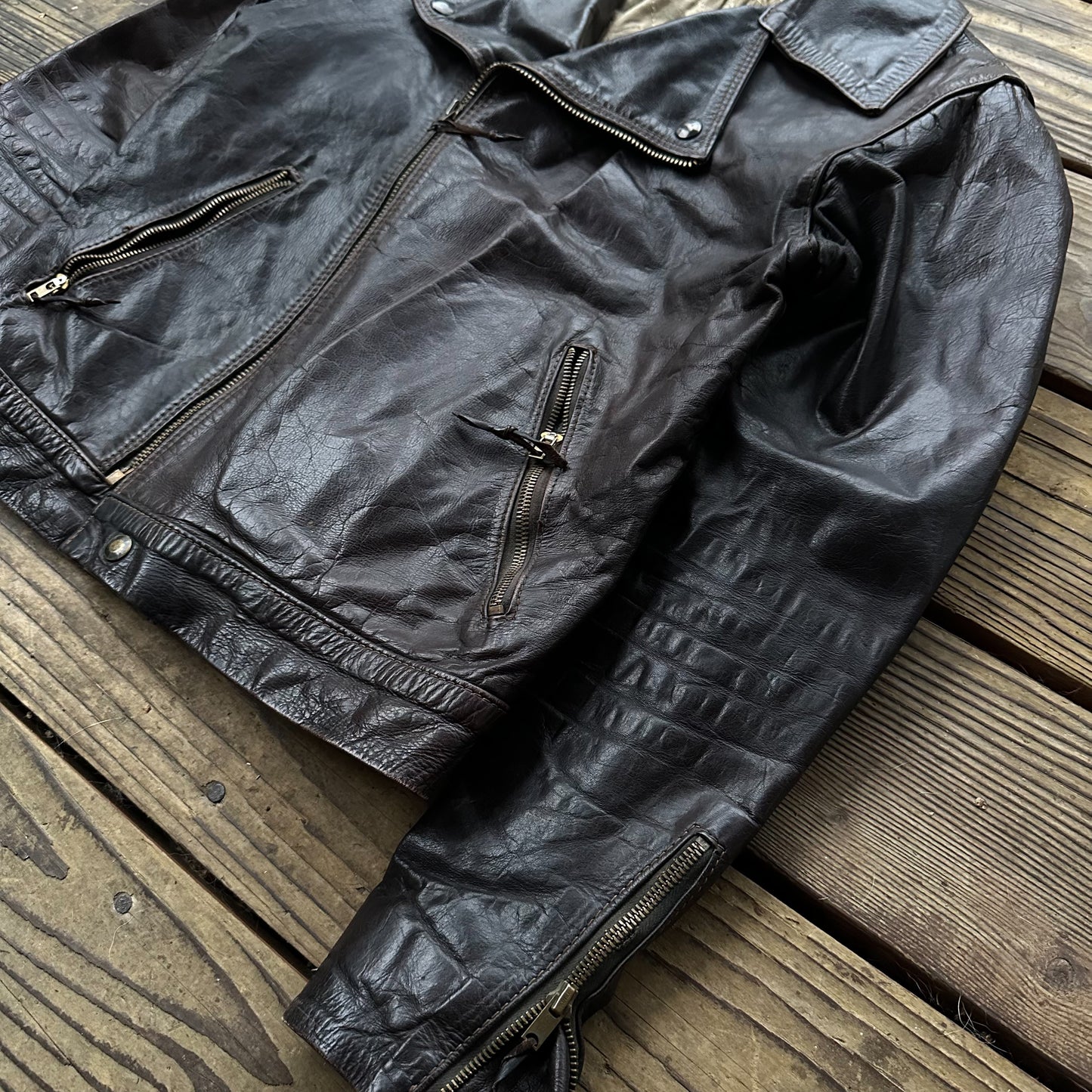 1960’s dark brown leather jacket