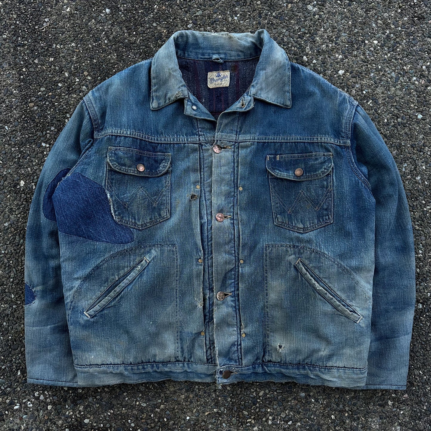 1960’s wrangler blue bell repaired denim jacket