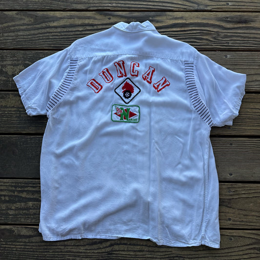 1950’s white rayon bowling shirt