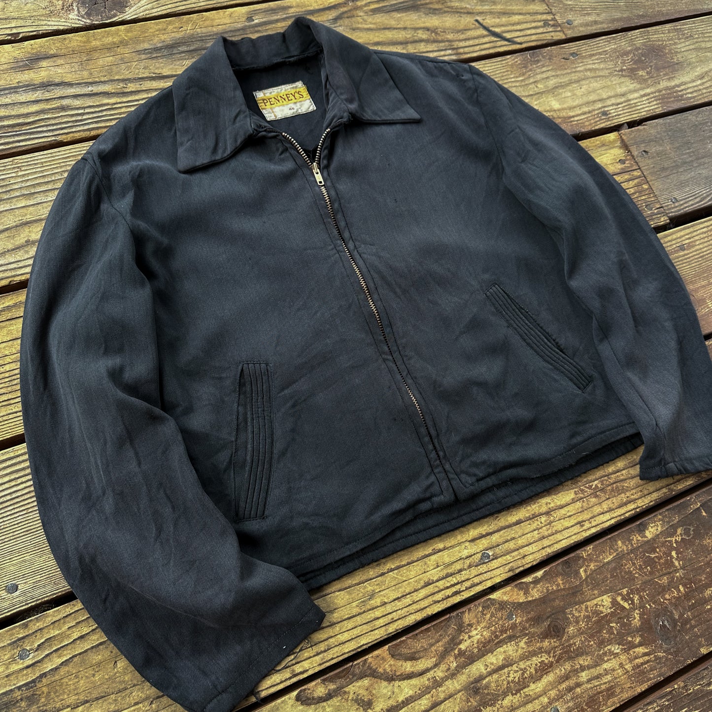 1950’s black overdyed and faded gabardine jacket