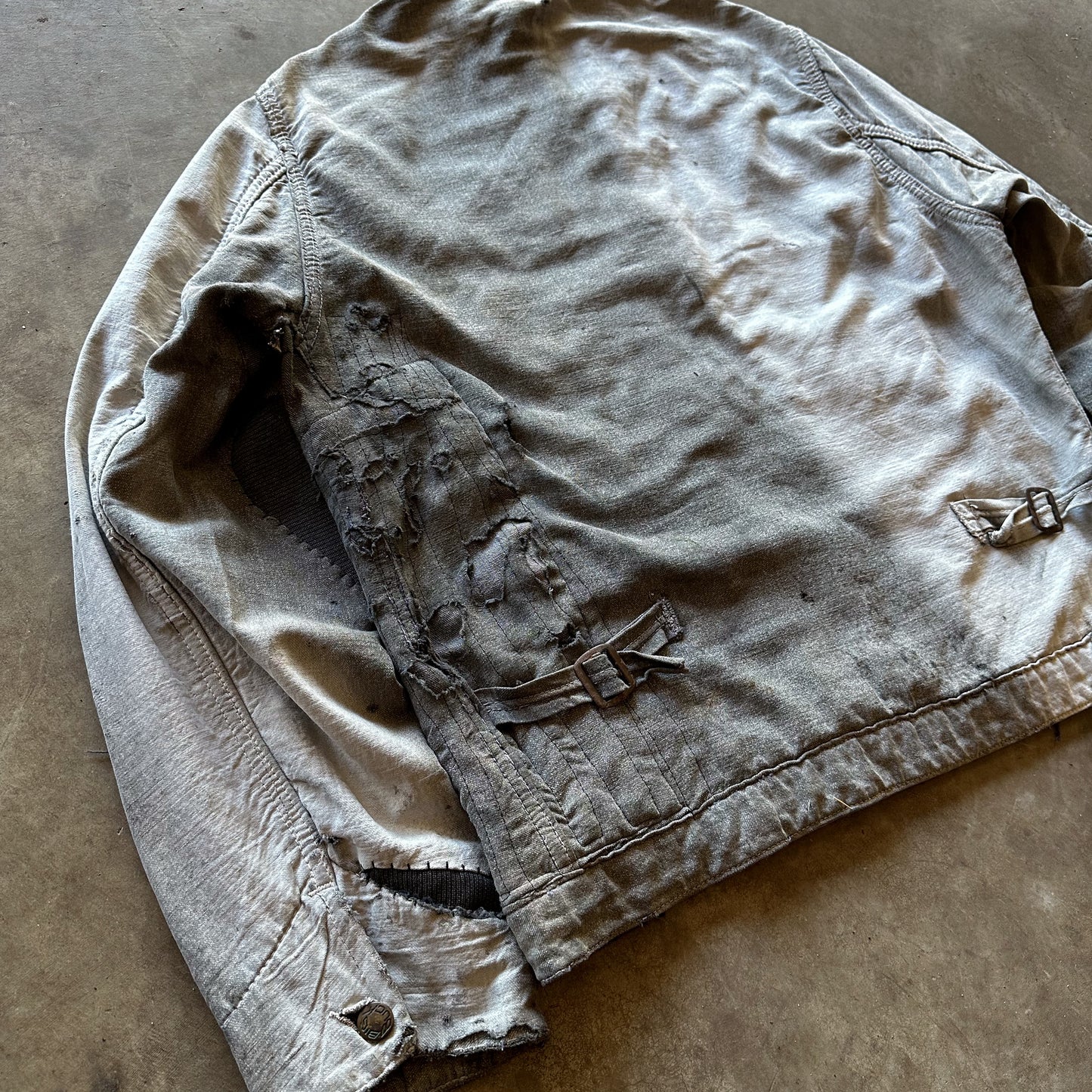 1940’s heavily repaired salt and pepper jacket