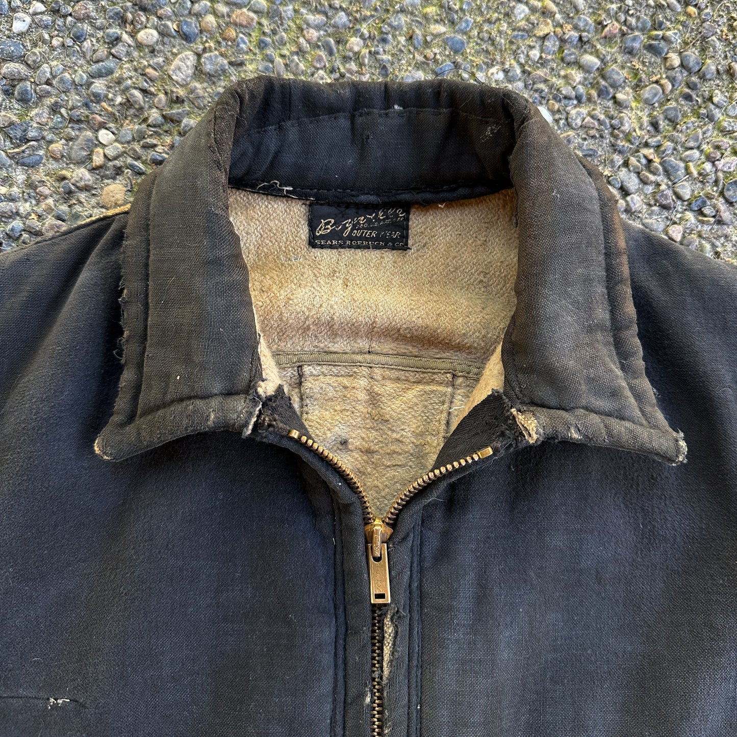 1930’s black cotton belted back jacket