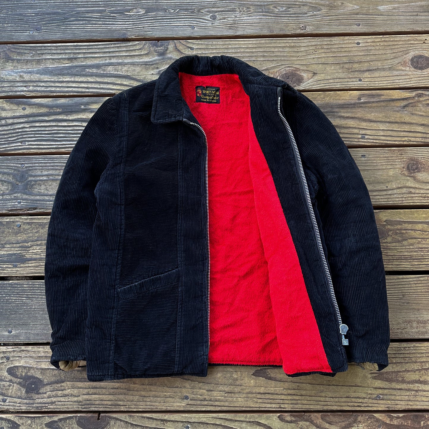 1960s black corduroy jacket