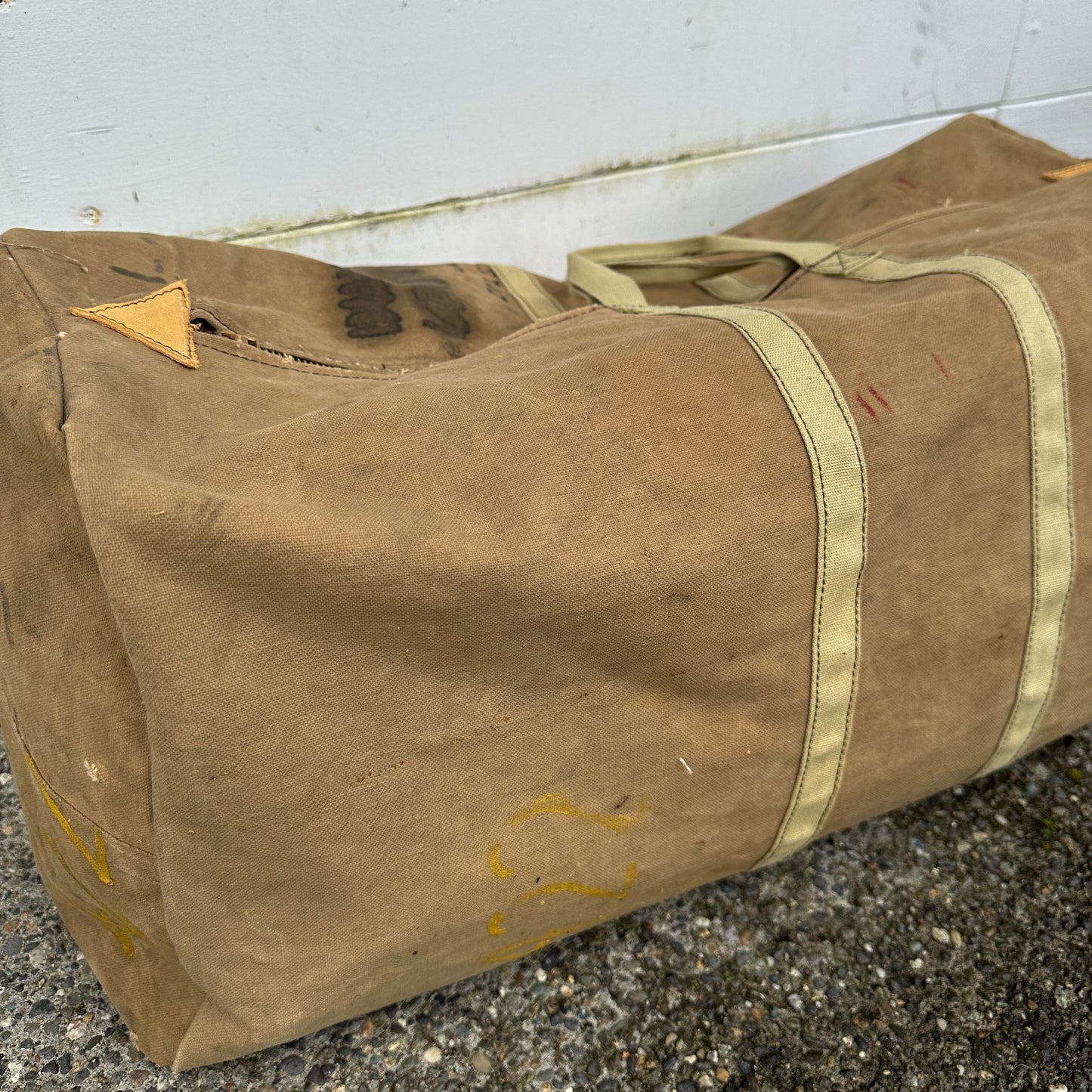 Handmade ww2 stenciled duffle bag