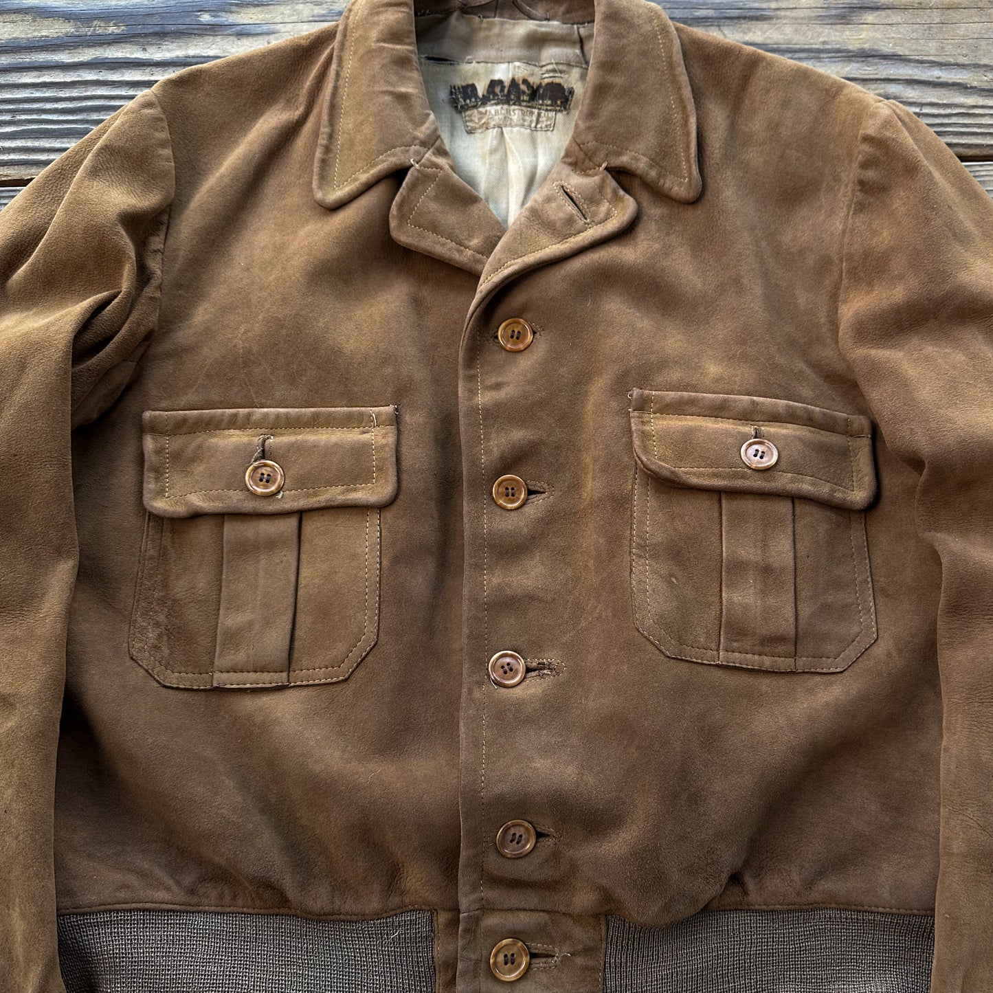 1930’s/40’s a-1 style suede leather jacket