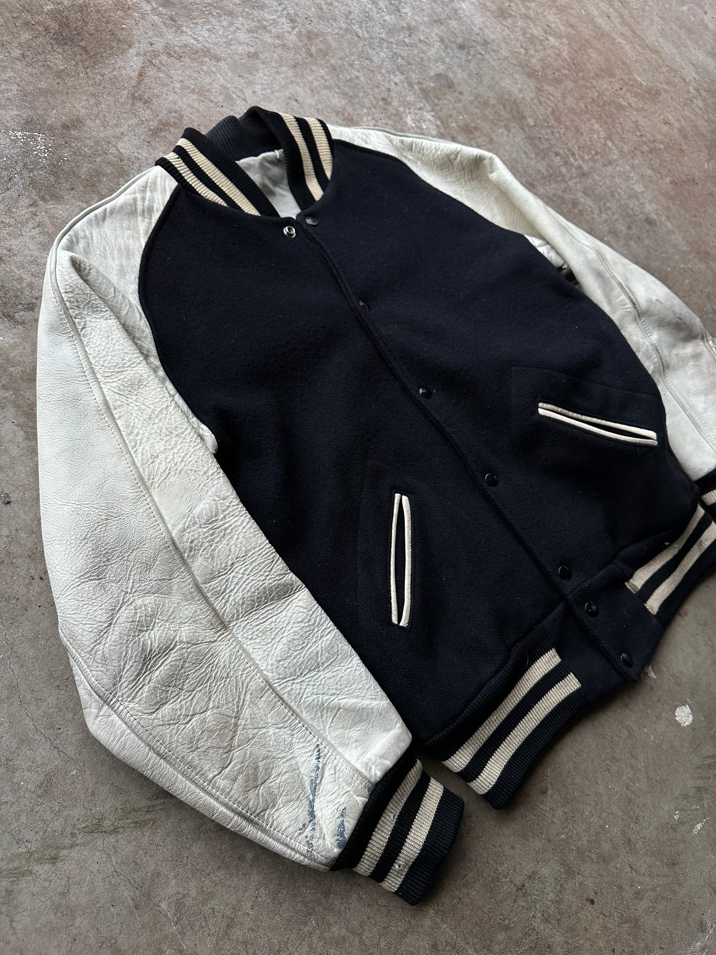 1960’s black and white varsity jacket