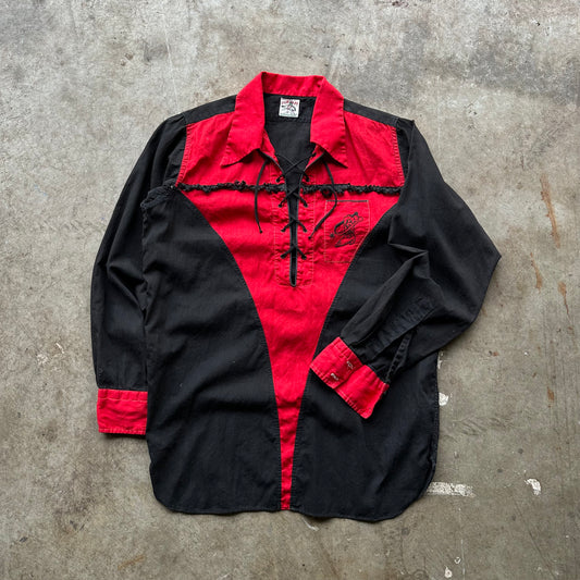 1950’s black and red cotton western shirt