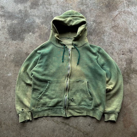 1960’s faded green zip up sweatshirt