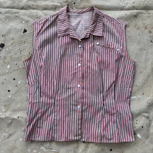 1940’s black and pink striped blouse