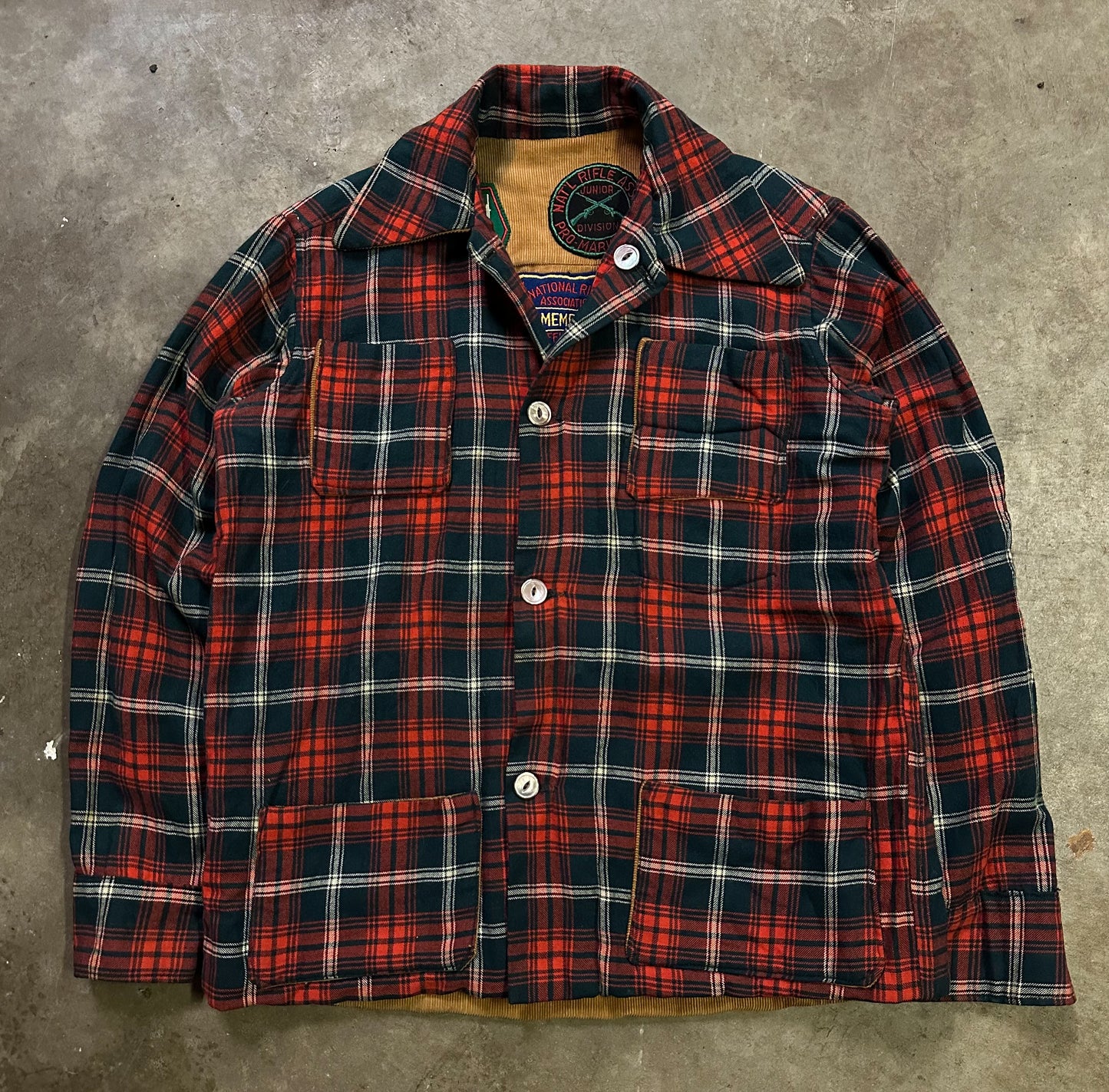 Late 40’s reversible cord paneled flannel