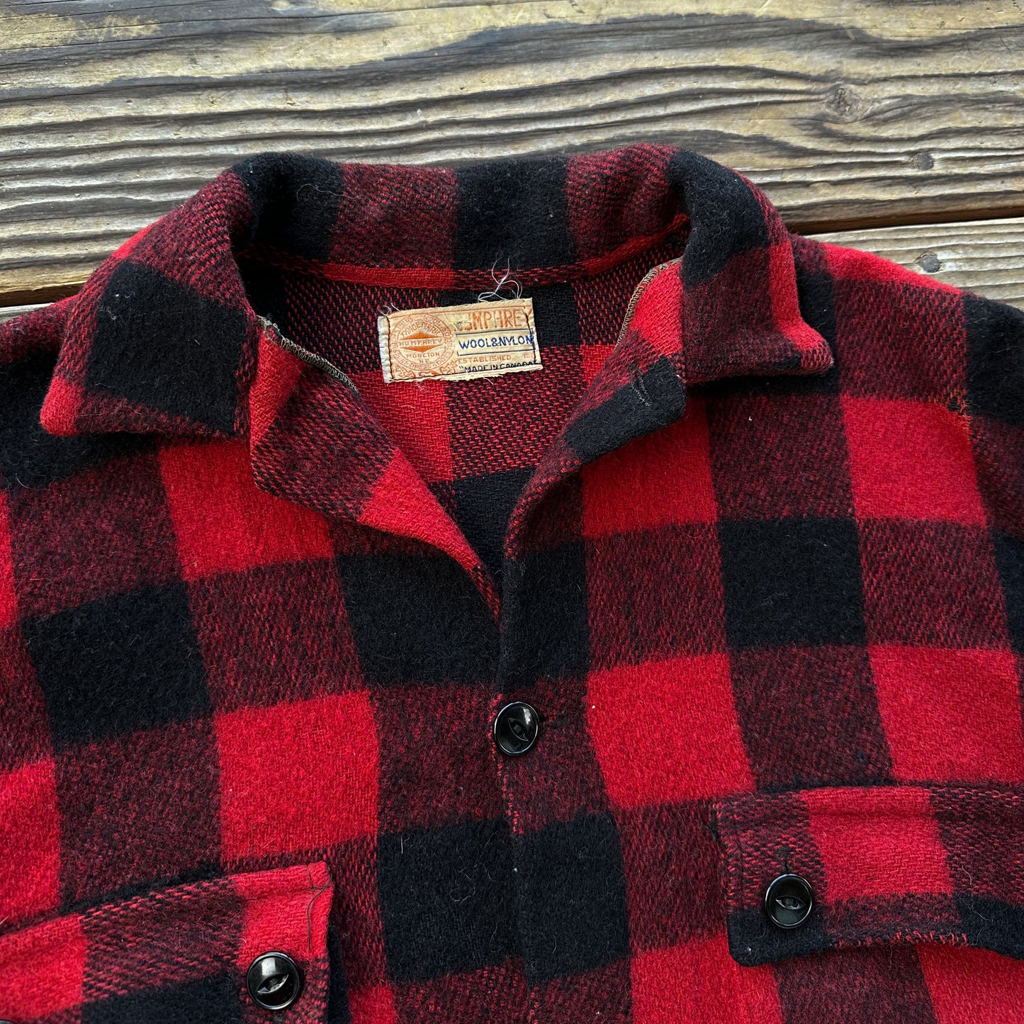 1950s buffalo plaid wool shirt